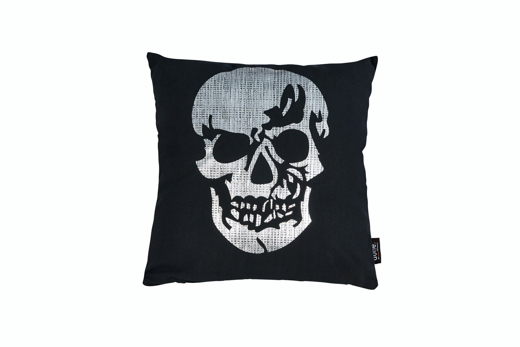 Kissen STONE mit Glanzdruck Silber SKULL 45x45cm