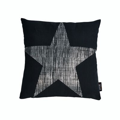 STONE cushion with glossy print silver STAR 45x45cm