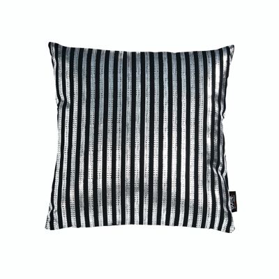 Cushion STONE with glossy print silver STRIPES 45x45cm