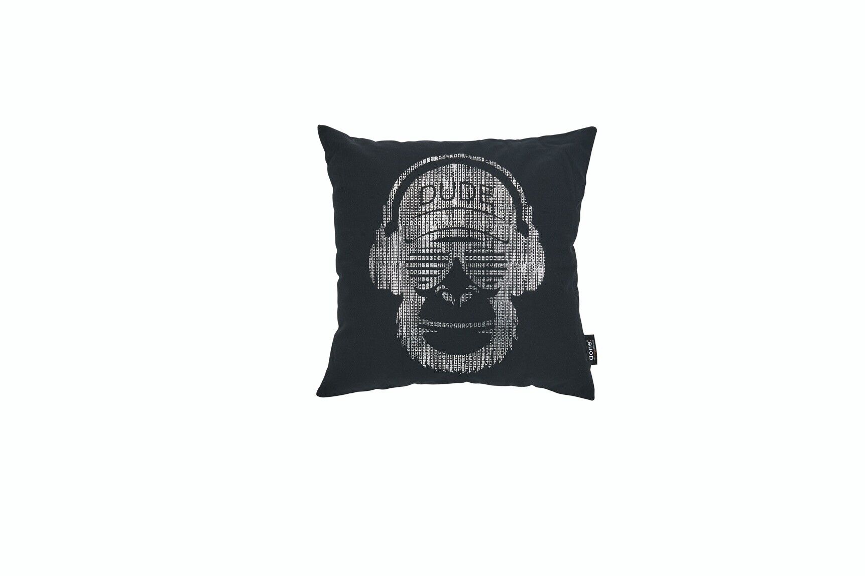 Kissen STONE mit Glanzdruck Silber MONKEY 45x45cm