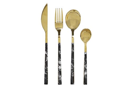 Cuberteria set 16 inox 2x1,2x22,5 2mm simil marmol PC191394