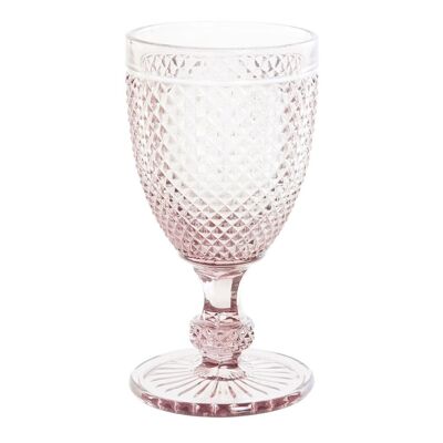 GLASS CUP 7.5X7.5X15.5 240ML, PINK ENGRAVING PC191411