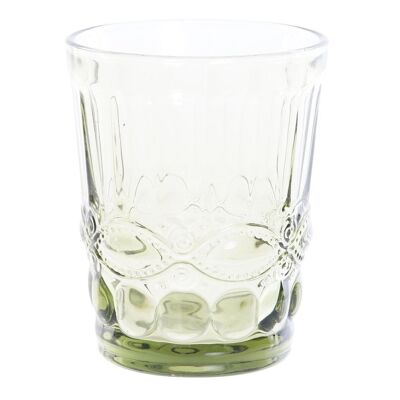 GLASS GLASS 8X8X10 240ML, GREEN ENGRAVING PC191414
