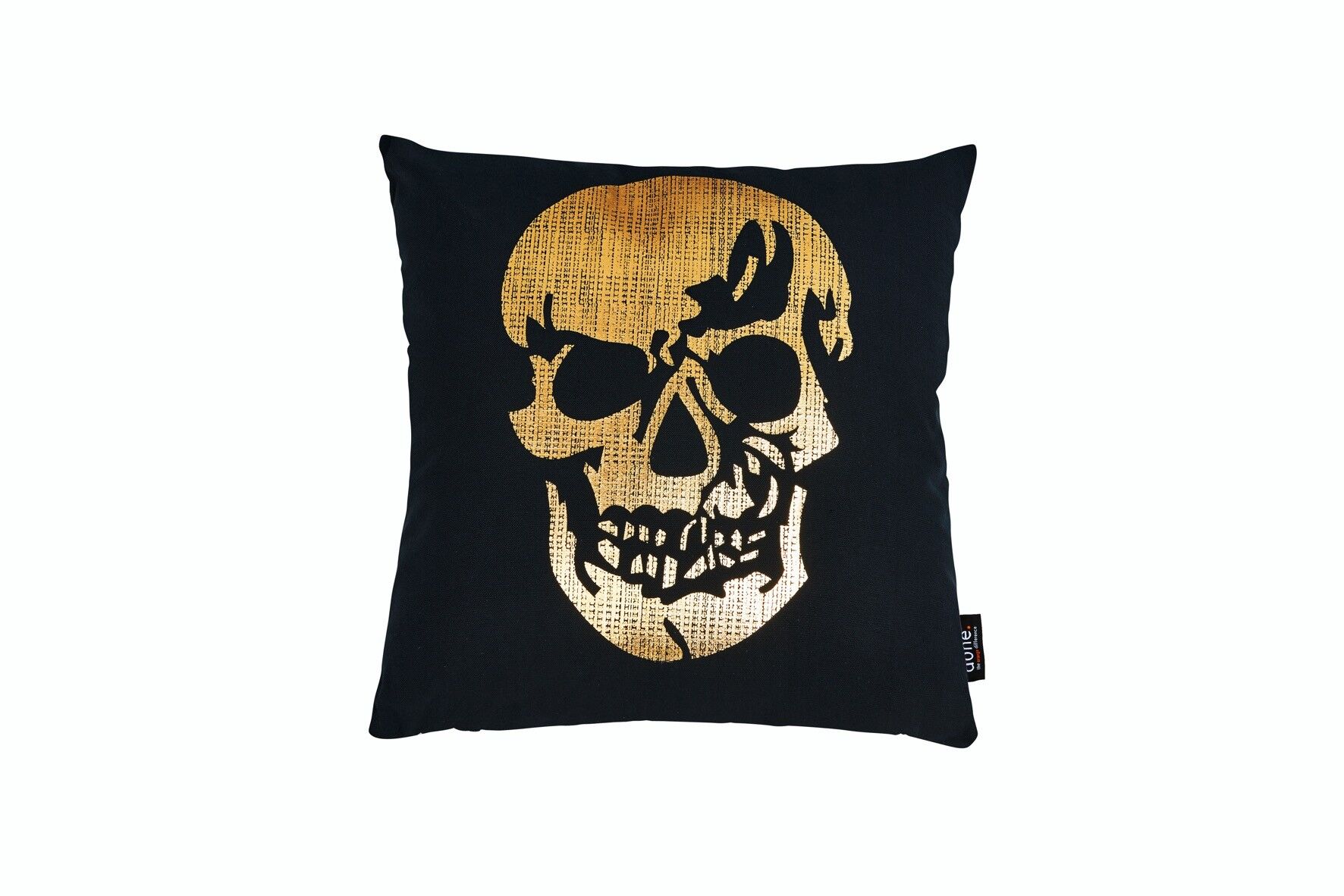 Kissen STONE mit Glanzdruck Gold SKULL 45x45cm