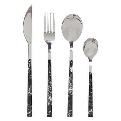 CUTLERY SET 16 STAINLESS STEEL 2X1,2X22,5 2MM SIMIL MARBLE PC191624