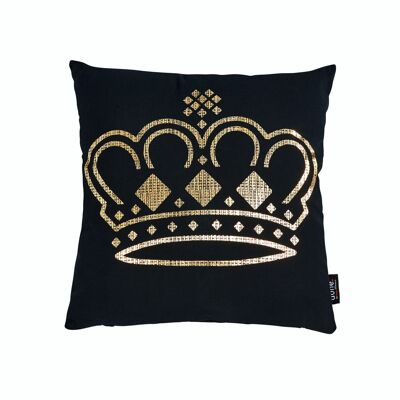Cushion STONE with glossy print Gold CROWN 45x45cm