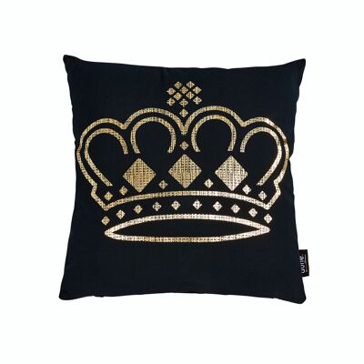 Coussin PIERRE avec imprimé brillant Gold CROWN 45x45cm