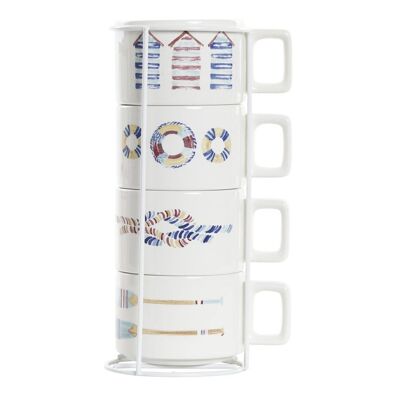 CAFE SET 4 DOLOMITE METAL 11X14X27 260 ML, SALITRE PC192947