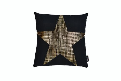 Kissen STONE mit Glanzdruck Gold STAR 45x45cm