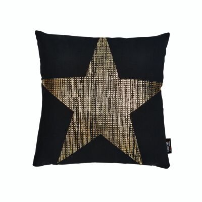 Cushion STONE with glossy print Gold STAR 45x45cm