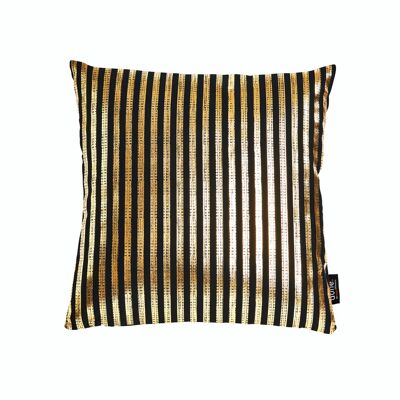 STONE cushion with glossy print Gold STRIPES 45x45cm
