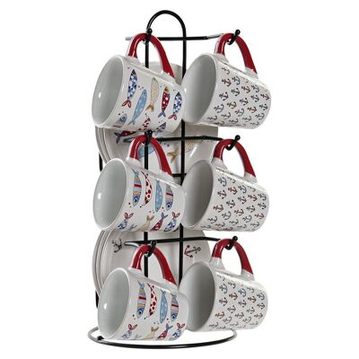 Cafe set 6 gres metal 17x16x28 130 ml, costa PC192969