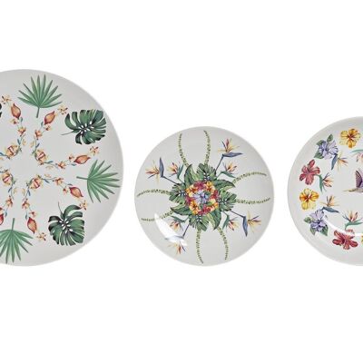 TABLEWARE SET 18 PORCELAIN 27X27X2,5 TROPIC GARDEN PC192988