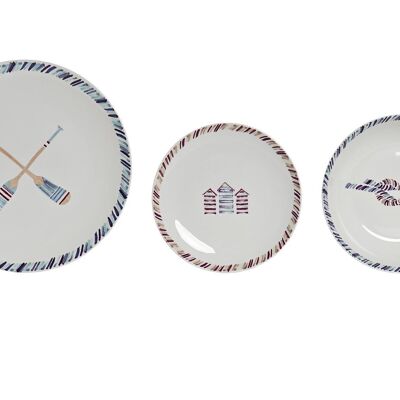 VAJILLA SET 18 PORCELANA 27X27X2,5 SALITRE AZUL PC192991