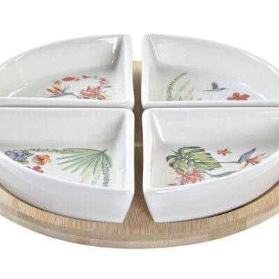 APERITIVO SET 5 GRES 21,5X21,5X1 TROPIC GARDEN PC192992