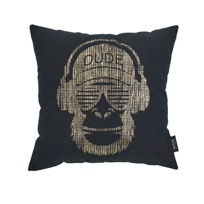 Cushion STONE with glossy print gold MONKEY 65x65cm