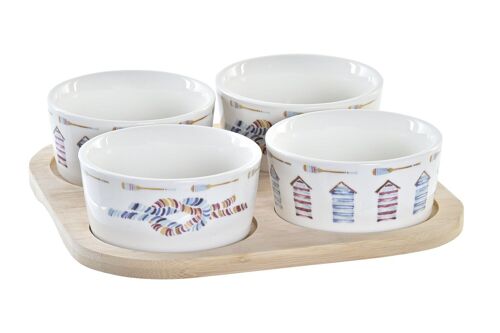 Aperitivo set 5 gres bambu 19,7x19,7x1 salitre PC193001