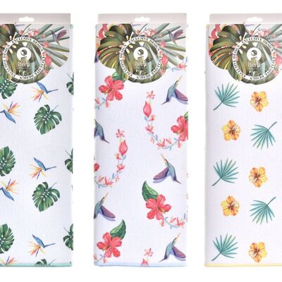 TAPETE MICROFIBRA 50X38X0,7 TROPIC GARDEN 3 SURT. PC193004