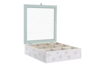 BOITE A INFUSIONS MDF 24X24X7 VICHY SWEET 3 ASSORTIMENTS. PC193018 3