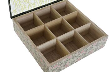 BOITE A INFUSIONS MDF 24X24X7 VICHY SWEET 3 ASSORTIMENTS. PC193018 4
