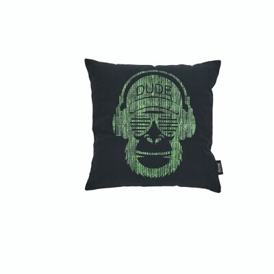 STONE cushion with glossy print Green MONKEY 45x45cm