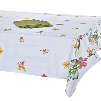 TABLECLOTH SET 5 COTTON 150X150X0,5 TROPIC GARDEN PC193033