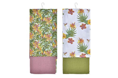 PAÑO SET 2 ALGODON 60X40X0,5 TROPIC GARDEN 2 SURT. PC193036