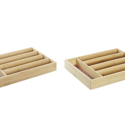 BAMBOO CUTLERY TRAY 25.5X35.5X5 AFRICA 2 ASSORTED. PC193098