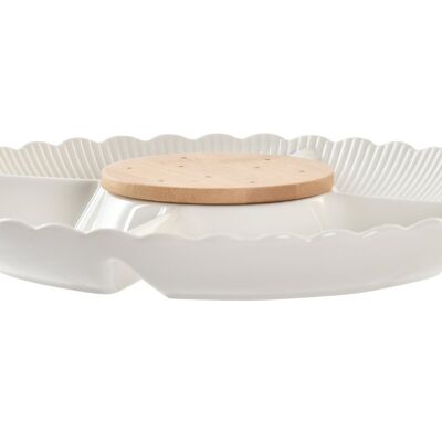 BAMBOO PORCELAIN TRAY 25.5X25.5X3 APPETIZER PC193600