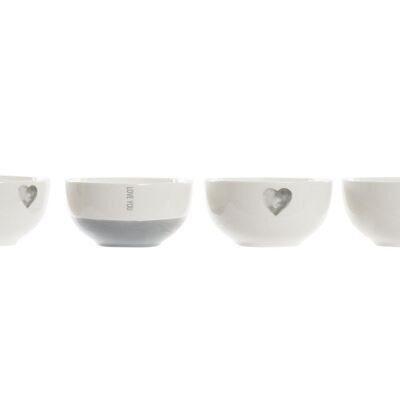 NEW BONE PORCELAIN BOWL 13X13X6.8 HEARTS 4 ASSORTMENTS. PC193627