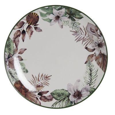 GREEN GLAZED TROPICAL PORCELAIN PLATE 27X27X2 PC193629