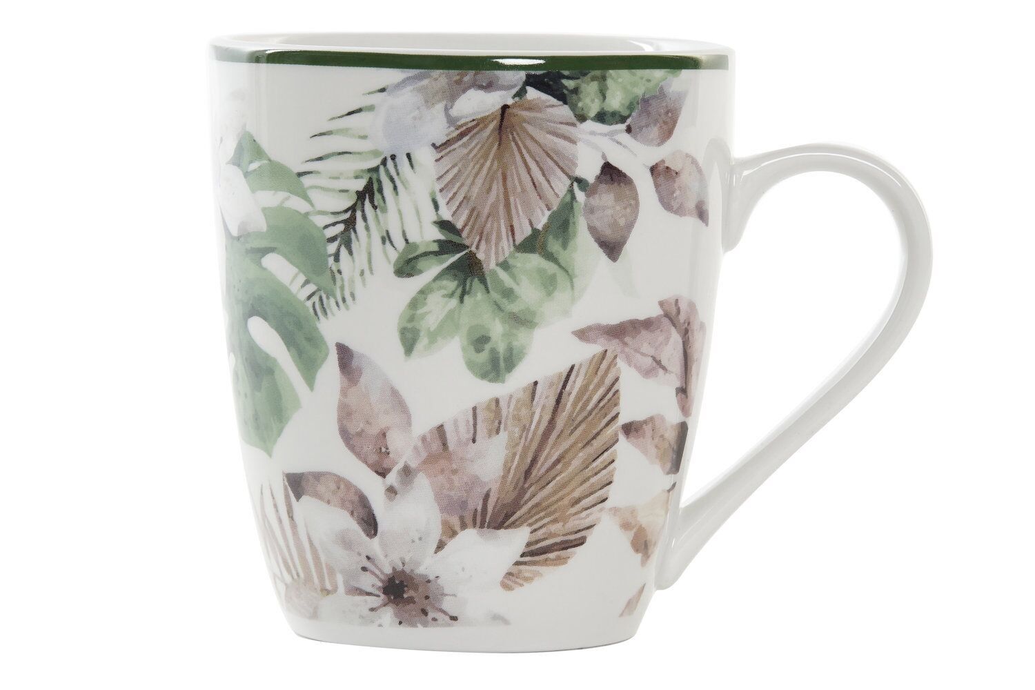 PORCELAIN MUG 12X8,5X10 420ML, TROPICAL GREEN PC193632