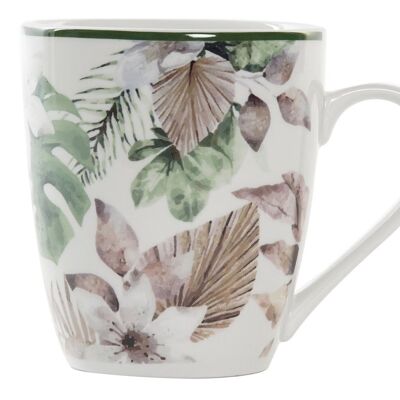 PORCELAIN MUG 12X8,5X10 420ML, TROPICAL GREEN PC193632