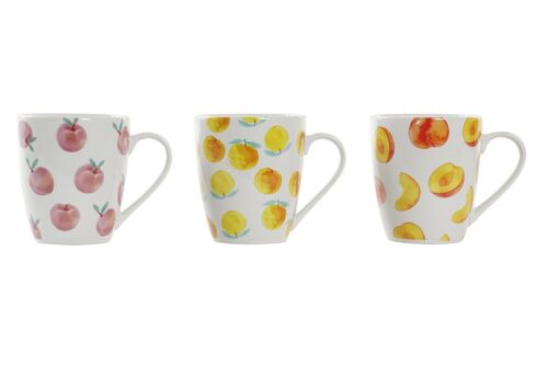 MUG PORCELANA 12X8,5X10 420ML FRUTAS 3 SURT. PC193633