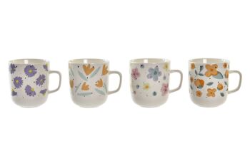 MUG PORCELAINE 12X8,5X10 380ML FLEURS 4 ASSORTIMENTS. PC193945 1