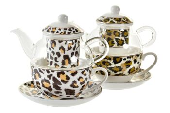 THÉIÈRE VERRE 16.5X13.5X14 250ML LEOPARD 2 ASSORTIMENTS. PC193952 2