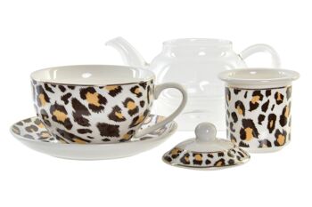 THÉIÈRE VERRE 16.5X13.5X14 250ML LEOPARD 2 ASSORTIMENTS. PC193952 3