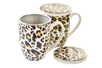 MUG INFUSION PORCELAINE 12X9X11 380ML LEOPARD 2 PC193954 3