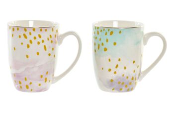 MUG PORCELAINE 12X8,5X9,5 380ML GLAM 2 ASSORTIS. PC193959 1