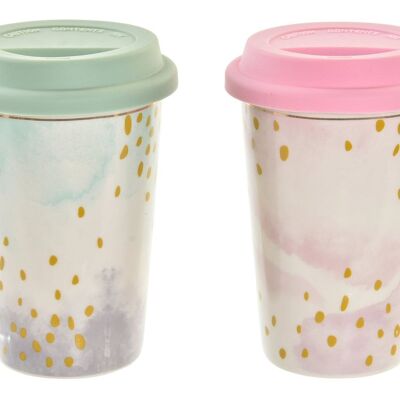 MUG PORCELAINE 10X10X14 400 ML GLAM 2 ASSORTIS. PC193961