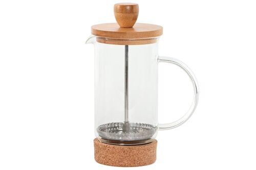 CAFETERA BOROSILICATO BAMBU 12X7X18,5 350ML PC194163