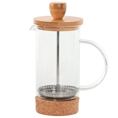 CAFETERA BOROSILICATO BAMBU 12X7X18,5 350ML PC194163