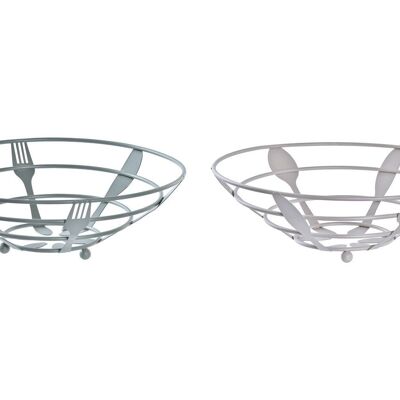 METAL FRUIT BOWL 28X28X9 GEOMETRIC MATE 2 ASSORTMENTS. PC194389