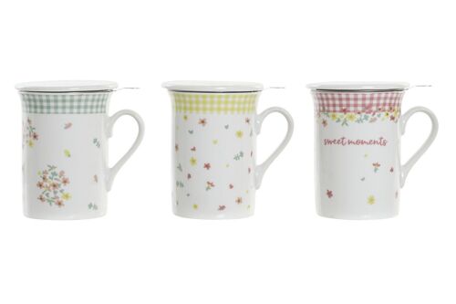 MUG INFUSIONES PORCELANA 11X8,5X11 280ML 3 SURT. PC194422