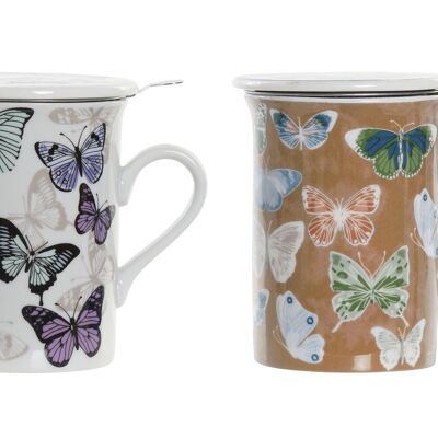 PORCELAIN INFUSION MUG 11X8,5X11 280ML, BUTTERFLY PC194426