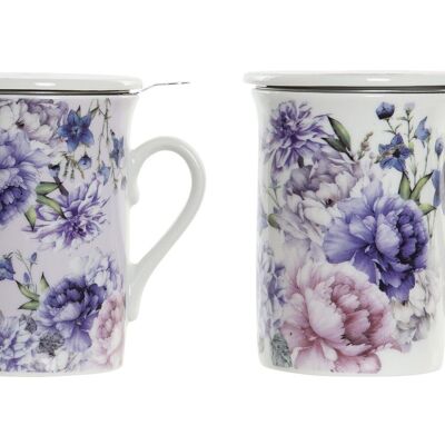 PORCELAIN INFUSION MUG 11X8,5X11 280ML, FLOWERS 2 PC194427