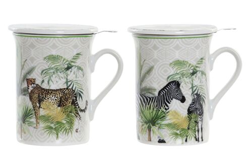 MUG INFUSIONES PORCELANA 11X8,5X11 280ML, TROPICAL PC194428