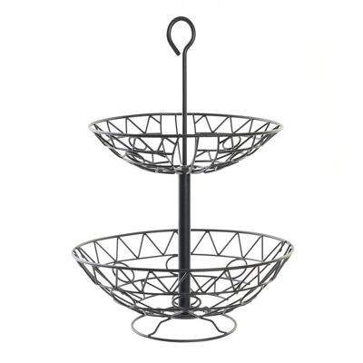 METAL FRUIT BOWL 28X28X40 GEOMETRIC BLACK PC194484