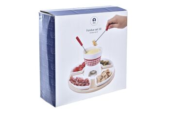 FONDUE SET 10 GRES BAMBOU 26,5X26,5X1,5 ROUGE PC194673 4