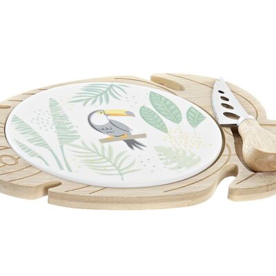 APPETIZER TABLE SET 3 STONEWARE BAMBOO 28X18X3 TROPICAL PC194676